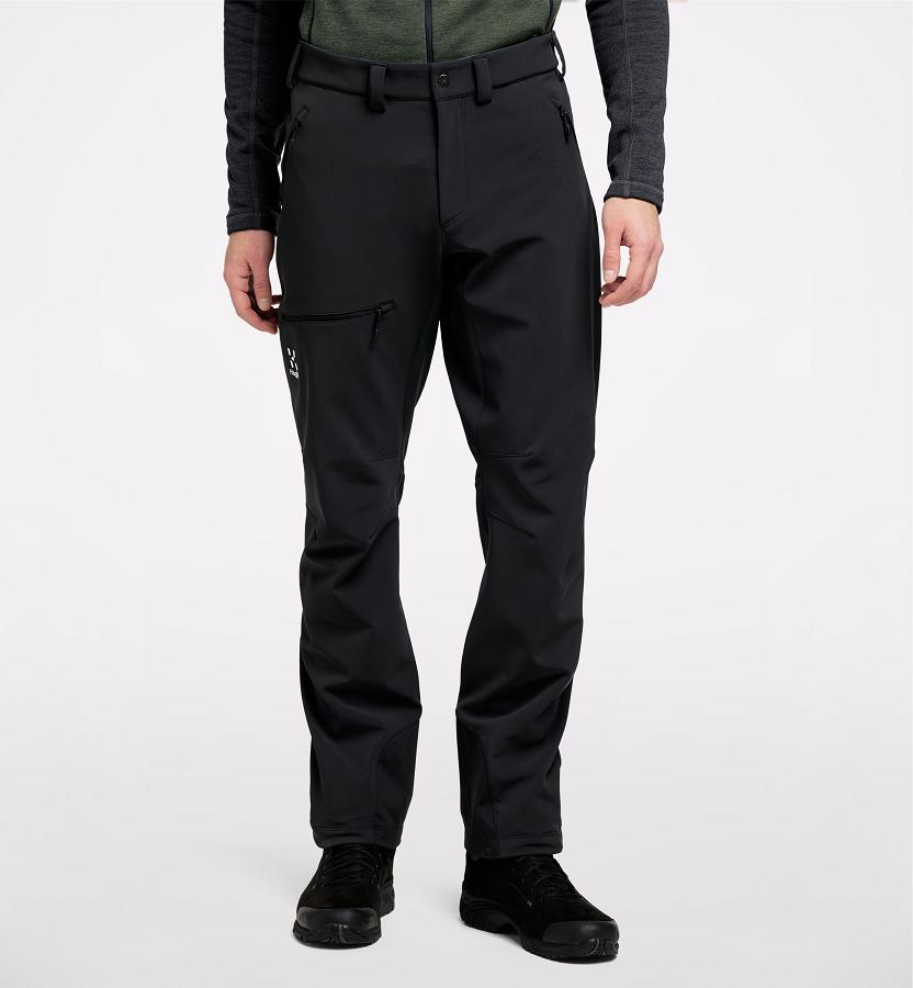 Haglöfs Clay Softshell Pants Black For Mens XUGBV4309 Australia